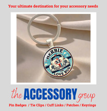 New Herbie 53 Beetle Love Bug design metal enamel keyring key ring split ring