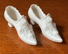 2 Miniature German Bisque Ladies Shoes
