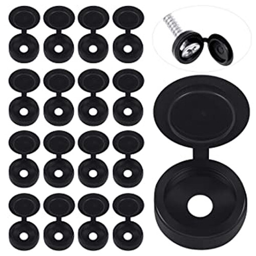 Black plastic hinged screw - black,
