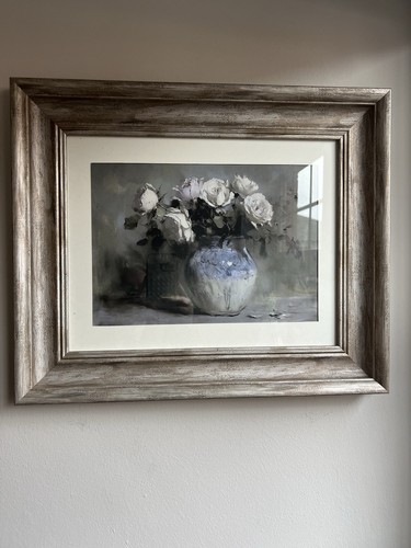 Blue vase with - blue, wall