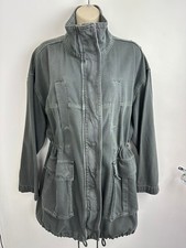 Zara Washed Grey Denim Parka