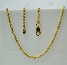 Solid 9ct Yellow Gold 2mm Rope