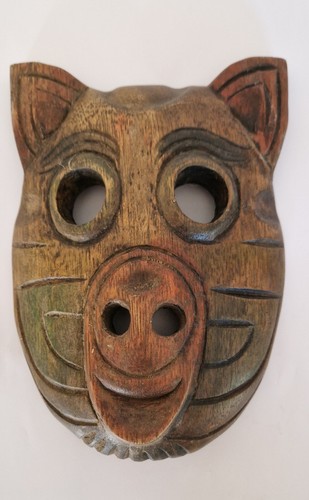 Vintage hand carved - hand, pig