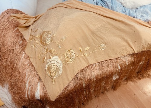 Antique 1920 peach silk - antique,