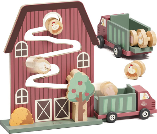 Wooden barnyard animal slide - barnyard,