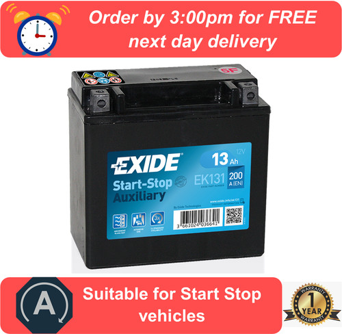 Ek131 exide agm auxiliary car - ek131,