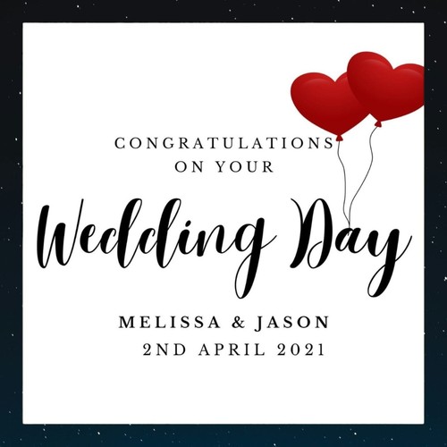 Personalised wedding card - wedding,