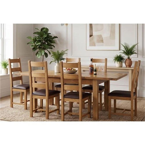 Solid oak dining - &, 6