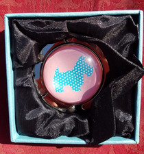 Scottie dog pink and blue bag hanger/hook, in gift box