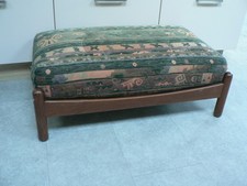 Ercol Renaissance Double Foot Stool Dark Wood Frame