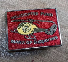 A, 'HELICOPTER FUND - MANX GP SUPPORTERS'. ENAMELLED BADGE.