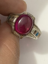Big Cabochon Red Ruby 925