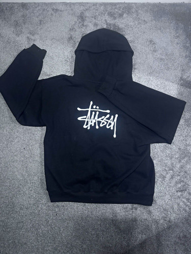 Stüssy black pullover hoodie - stüssy,