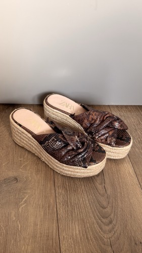 Zara snakeskin jute - jute, wedge