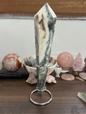 Large Moss Agate Crystal Wand