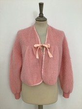 Vintage 60s Valghex babydoll housecoat Pyrenees swing fluffy bed jacket robe #V1