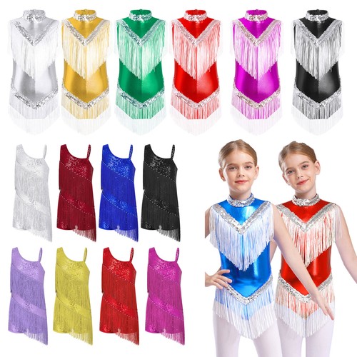 Kids girls shiny tassel modern - shiny,