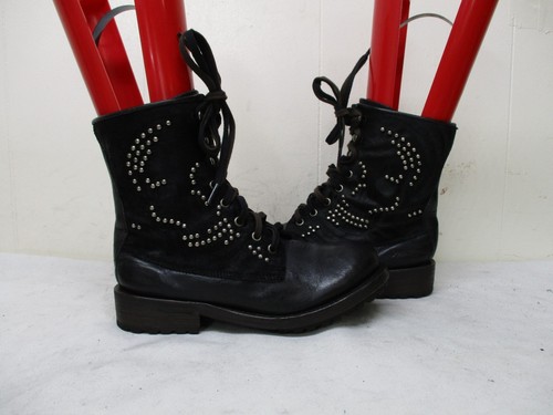 Ash black leather studded hair - ash,