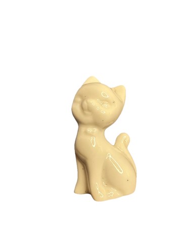 Cream white cat ornament - cat,