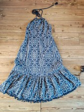 Zara Blue Print Halter Neck