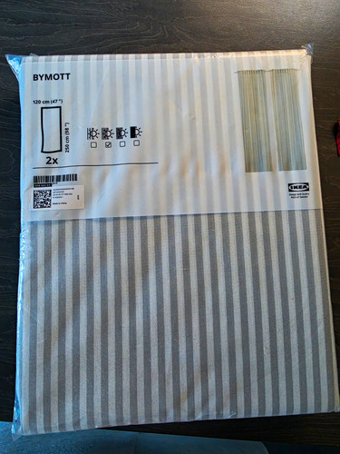 Ikea bymott striped - bymott, grey/white