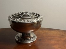 Vintage Ian Heath Ltd “IANTHE” Silver-plated Jardiniere, Posy/Rose Bowl w/ Frog