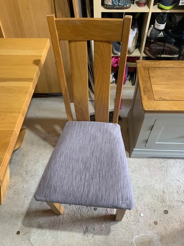 Solid oak dining - and, 6