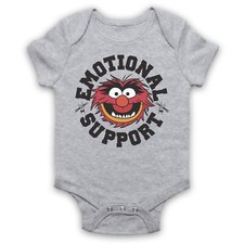 Emotional Support Animal Retro Funny Puppet Parody Babygrow Baby Grow Bodysuit