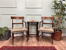 Matching Pair Of Stunning Antique Regency Mahogsny Inlaid Side Chairs Arm Chairs
