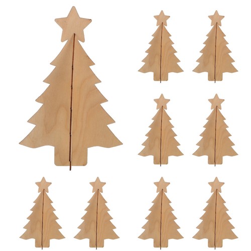 Beige wooden christmas - wooden, tree