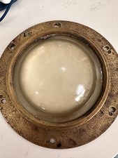 Vintage Brass Porthole Window Ship Skylight 8.5” Curved Glass Boats porthole