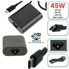 Genuine Dell DA45NM180, 45W USB Type-C Laptop Charger with Lead