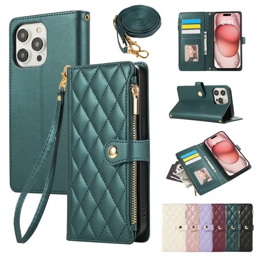 Zip wallet case leather flip - case,