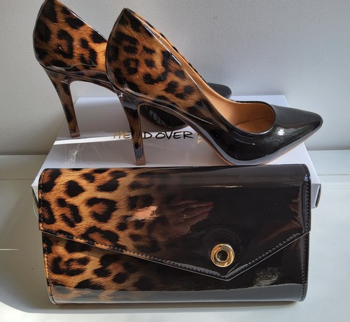 Dune leopard black patent - leopard,