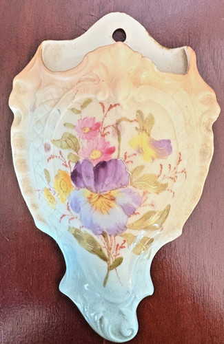 Ceramic wall pocket floral - wall,