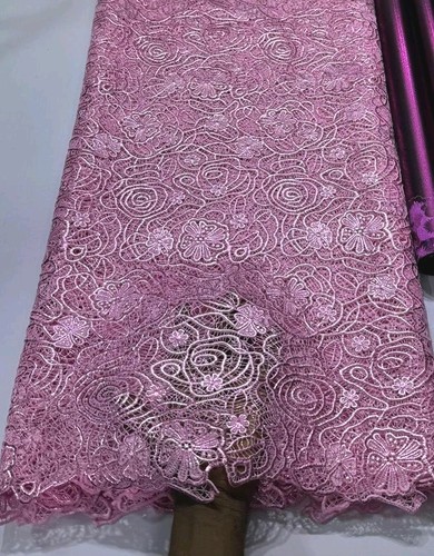 Metallic guipure lace fabric - lace,