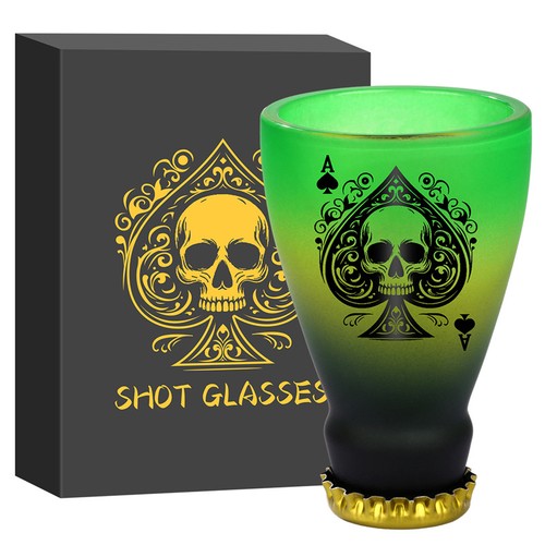 Spades skull pattern - spades, glass