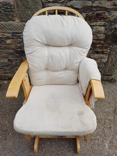 Very shabby (NOT shabby chic) "upholstered" wood rocking chair, good for upcycle