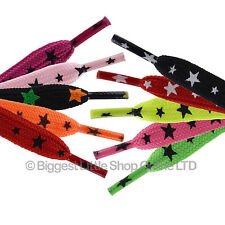 1 Pair Skater Punk Emo Star Urban New Laces Trainers Sneakers Tennis Shoes