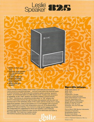 Leslie speaker advertising - speaker,