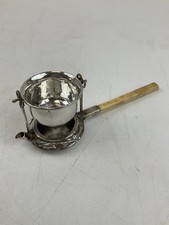 Antique Silver Tea Strainer with Drip Bowl - Hallmarked