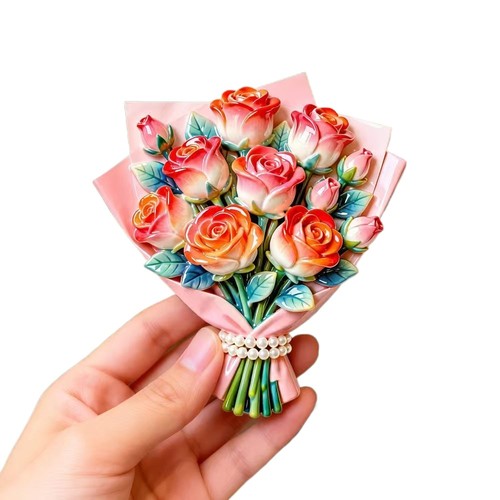 Decorative embossed rose - 3d,