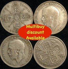 Florin 1911  -  1936 George V .925 and .500 Silver Choose your Date 
