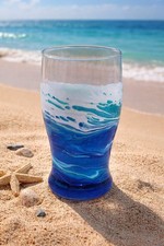 Ocean Wave Rare Pint Glass x 2