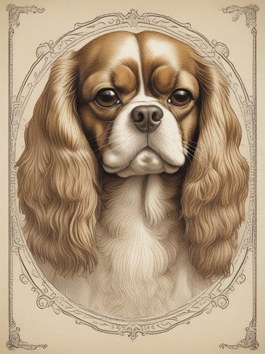 Cavalier king charles - king, vintage