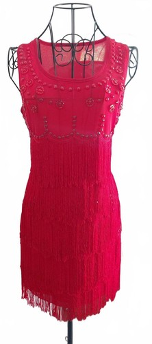 Girls latin fringe red - red, tassel