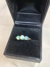 Antique 14k Y Gold Ring 3 Opal Spheres Size 8