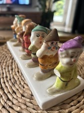 Vintage Disney and Clover Brand Ceramic Toast Rack Snow White's Seven Dwarfs