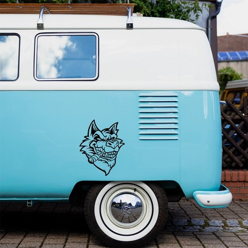 Angry wolf sticker car caravan - angry,