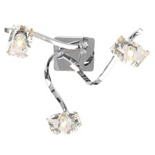 BHS Bella 3 arm ceiling light 3 Light Flush Ceiling Light Chrome BHS